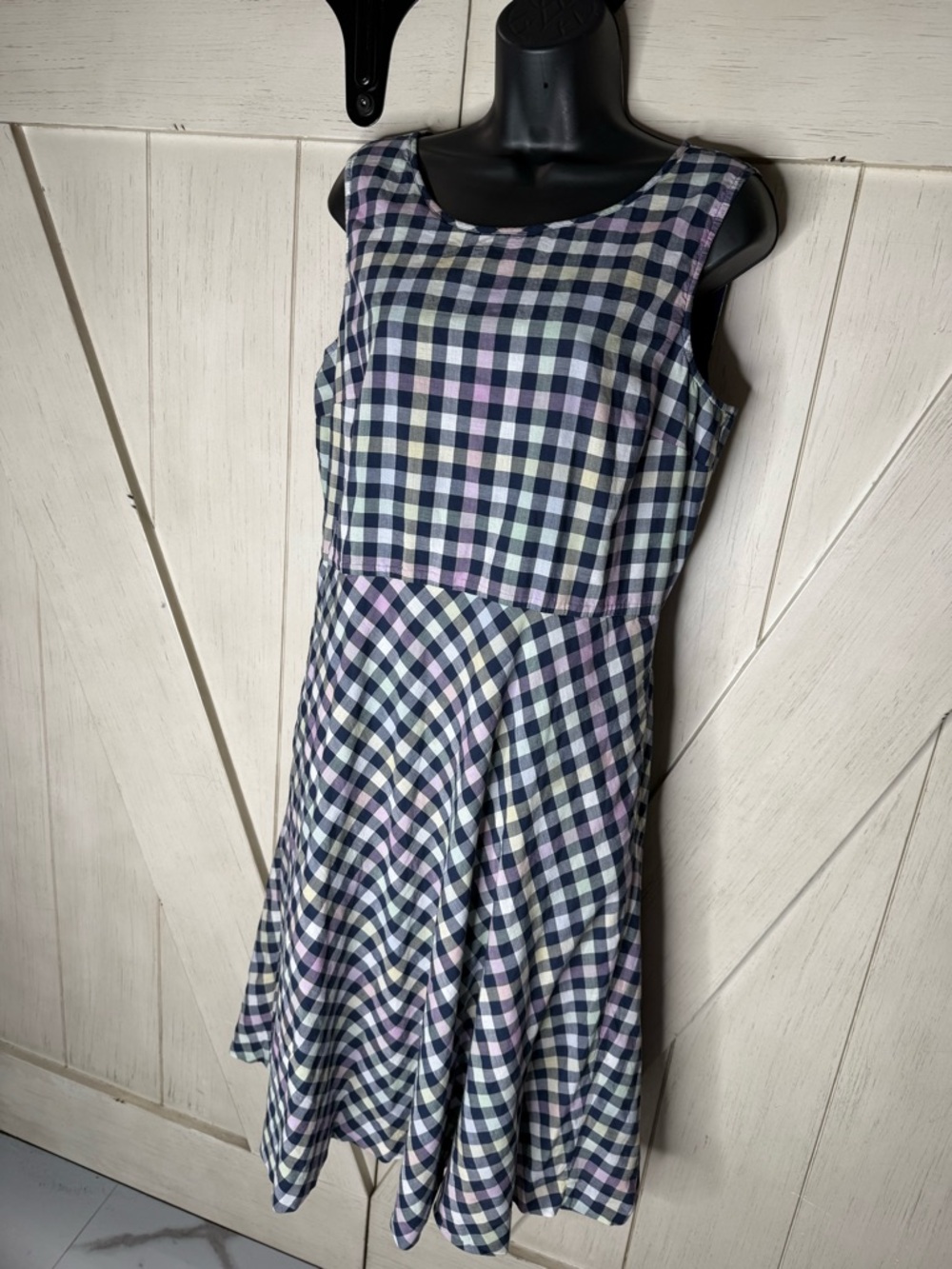 Talbots Sleeveless Aline, Midi Dress in Navy, Pink & Cream